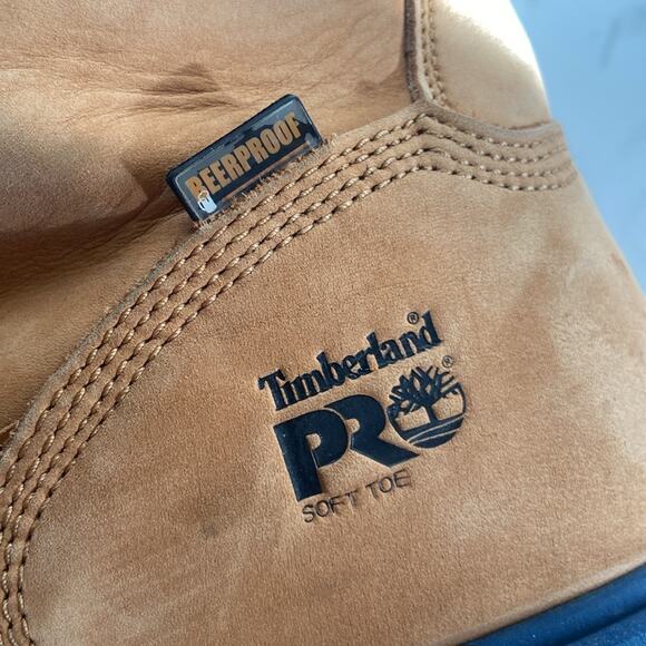 Limited Edition Rare Sam Adams X Timberland Men's Tan Blue Work Boots 14 - Picture 9 of 9